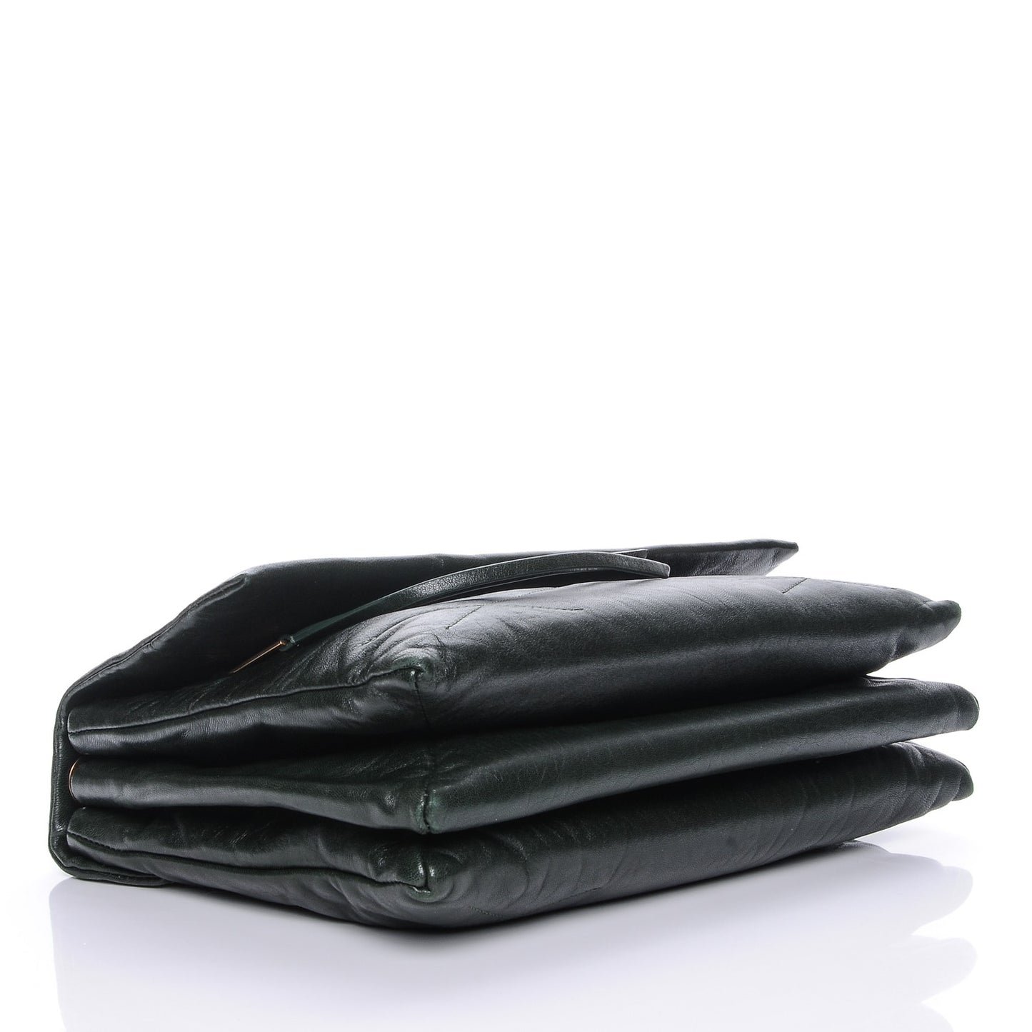 Lambskin Quilted Medium Sugar Flap Shoulder Bag Bottle Green