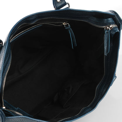 Balenciaga Chevre Silver Metallic Edge Hardware City Bleu Paon 10 of 14