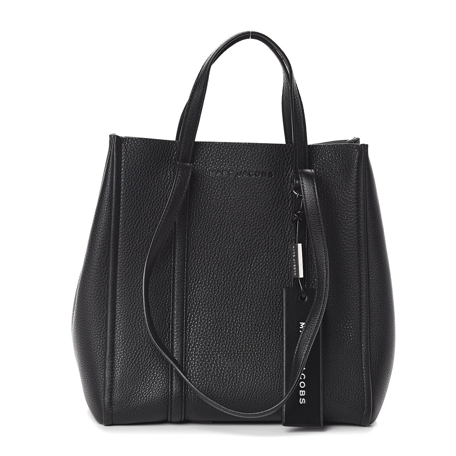 Marc Jacobs Grained Calfskin The Tag Tote Black 1 of 8