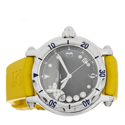 Chopard Stainless Steel Rubber Diamond 38mm Happy Sport Fish Quartz Watch Yellow 2 of 5