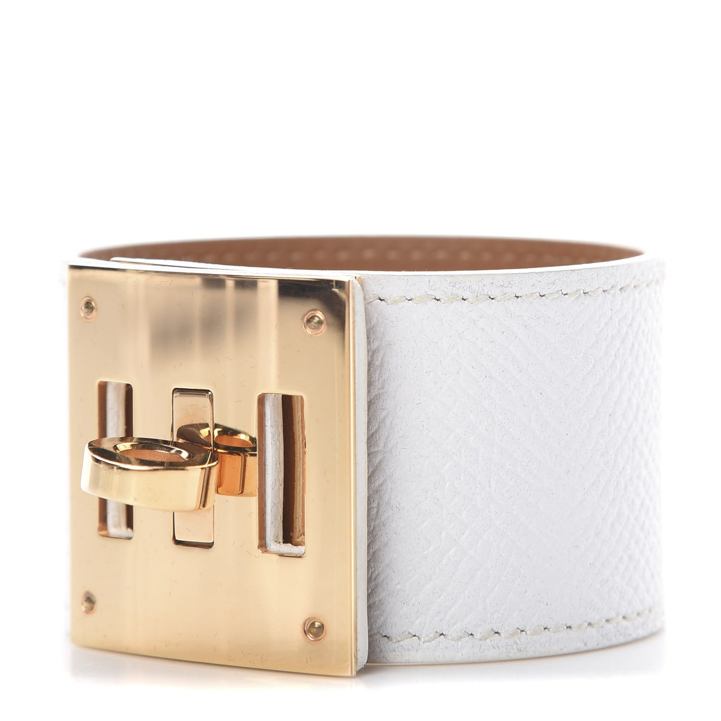 Epsom Kelly Dog Bracelet T2 White