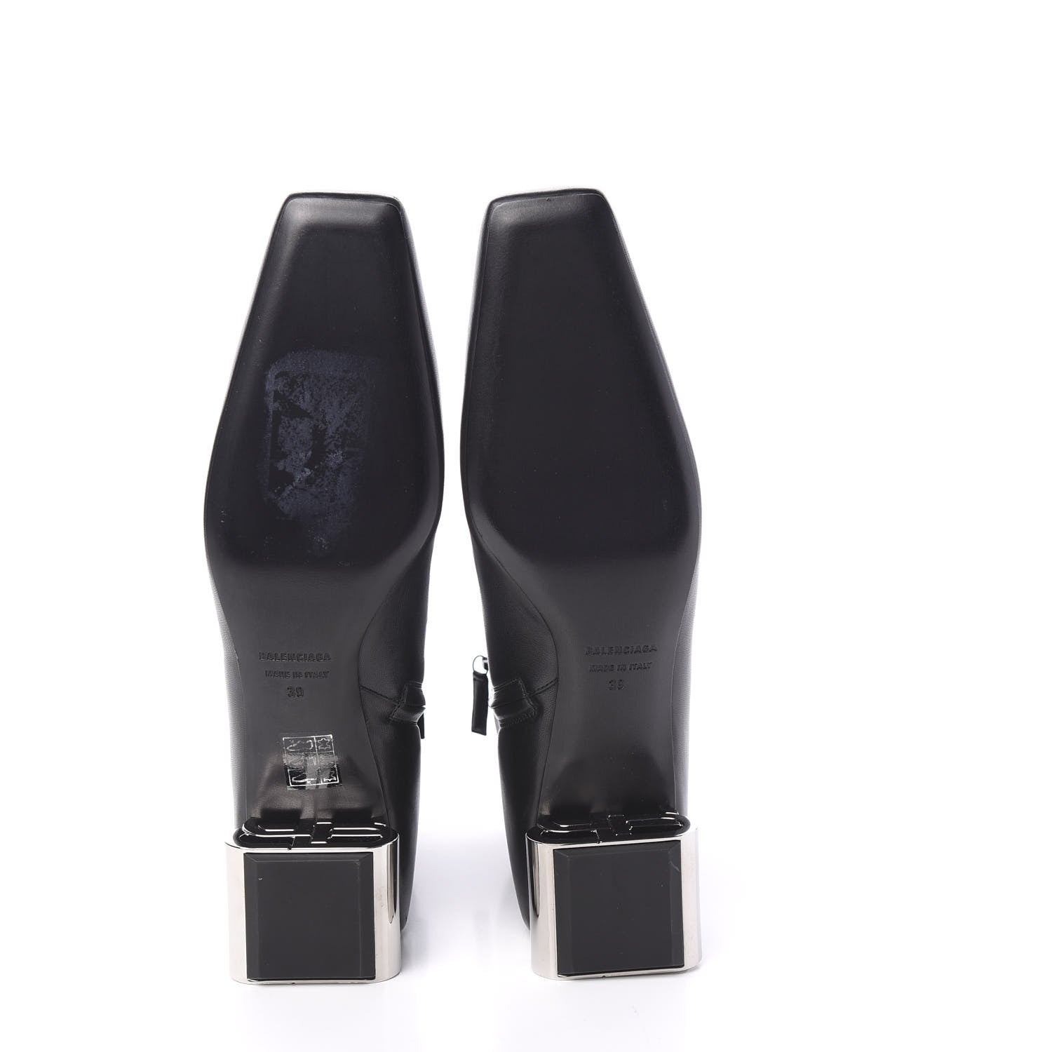 Balenciaga Sheepskin Typo Ankle Booties 39 Black 5 of 10