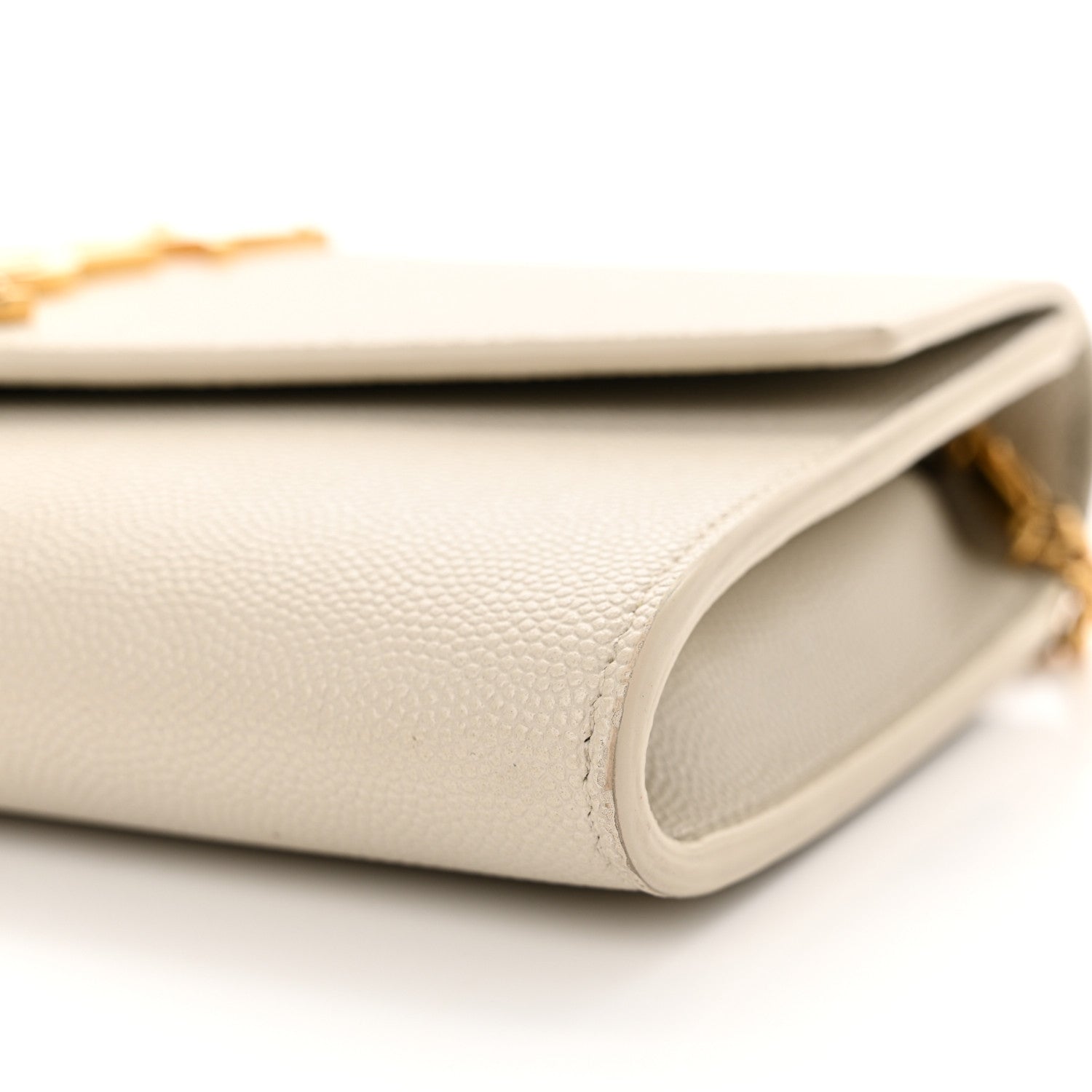 Saint Laurent Grain De Poudre Monogram Uptown Chain Wallet Crema Soft 9 of 12
