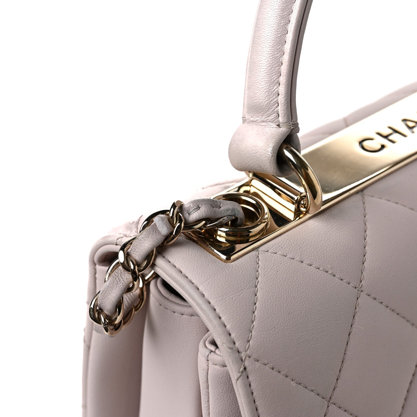 Lambskin Quilted Small Trendy CC Flap Dual Handle Bag Lilac