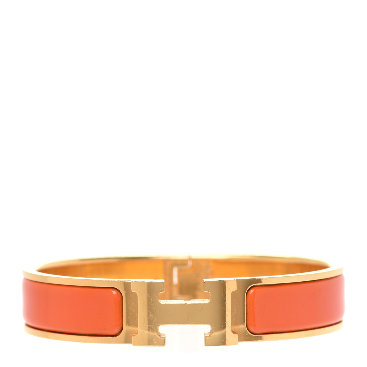 Hermes Enamel Narrow Clic Clac H Bracelet PM Orange 1 of 8
