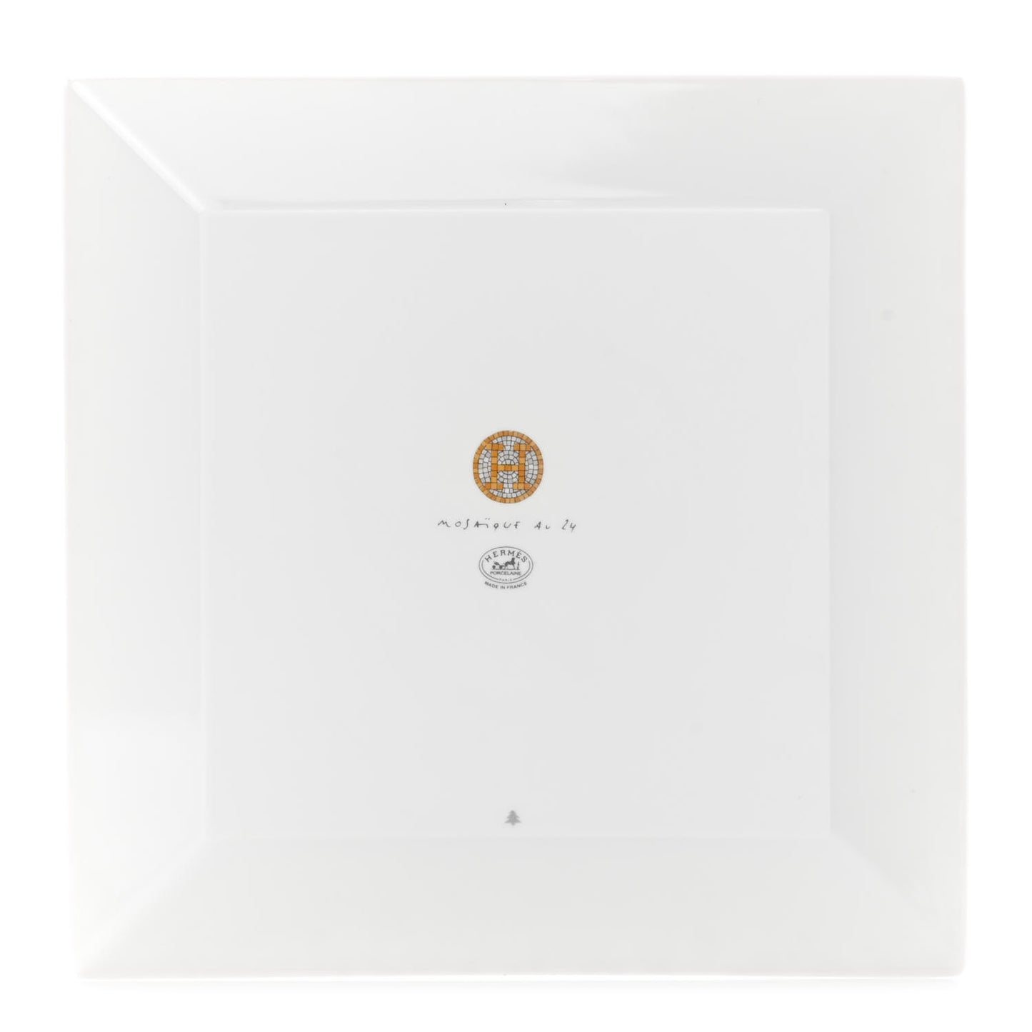 Porcelain Mosaique Au 24 Square Plate N°3 Gold