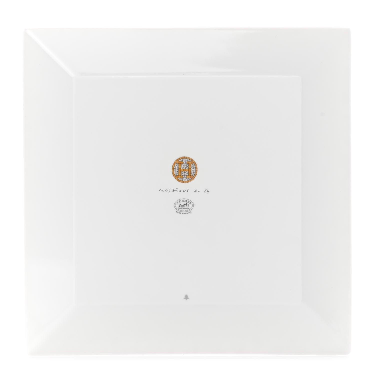 Hermes Porcelain Mosaique Au 24 Square Plate N°3 Gold 3 of 6