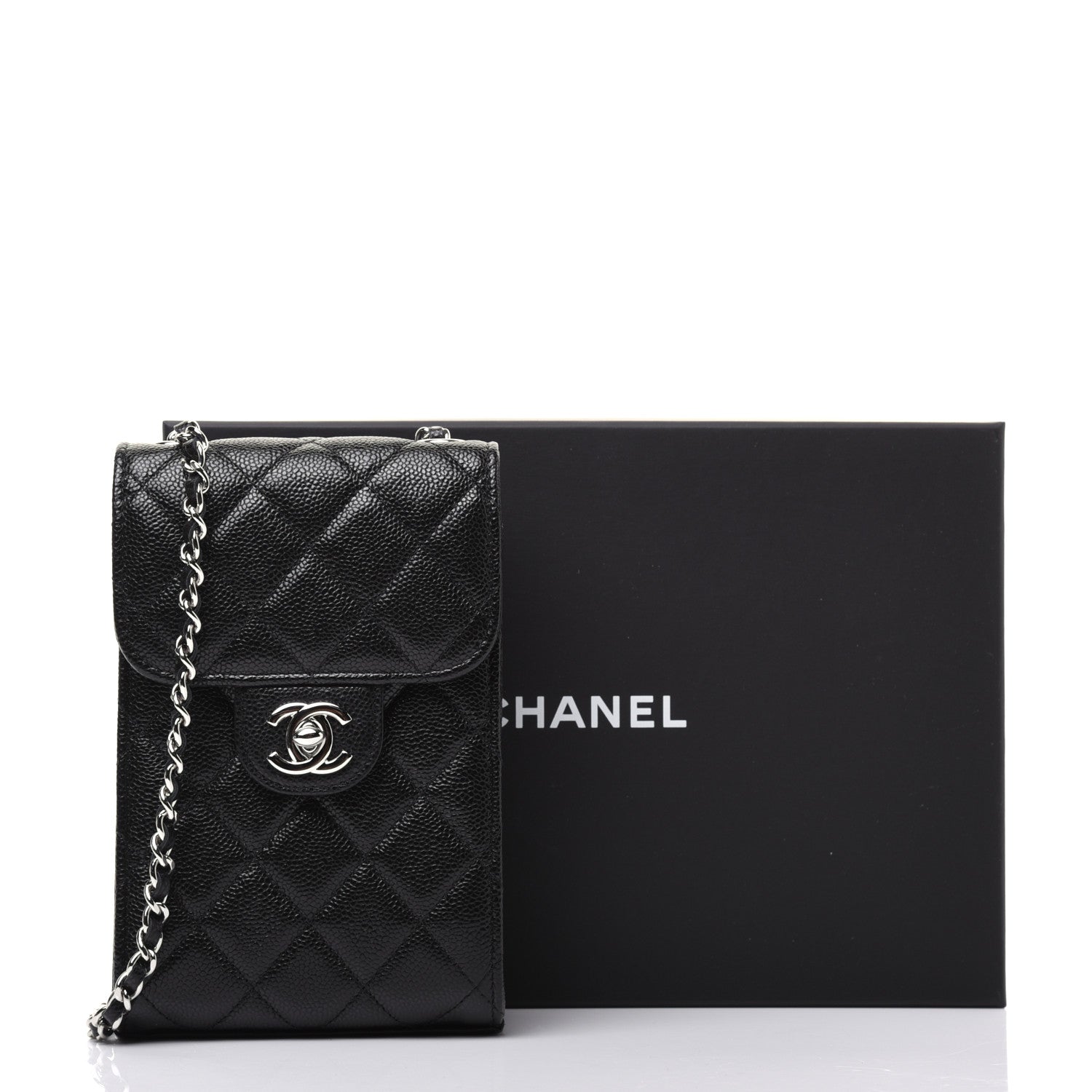 Chanel Caviar Quilted Classic Phone Holder Black 14 of 14