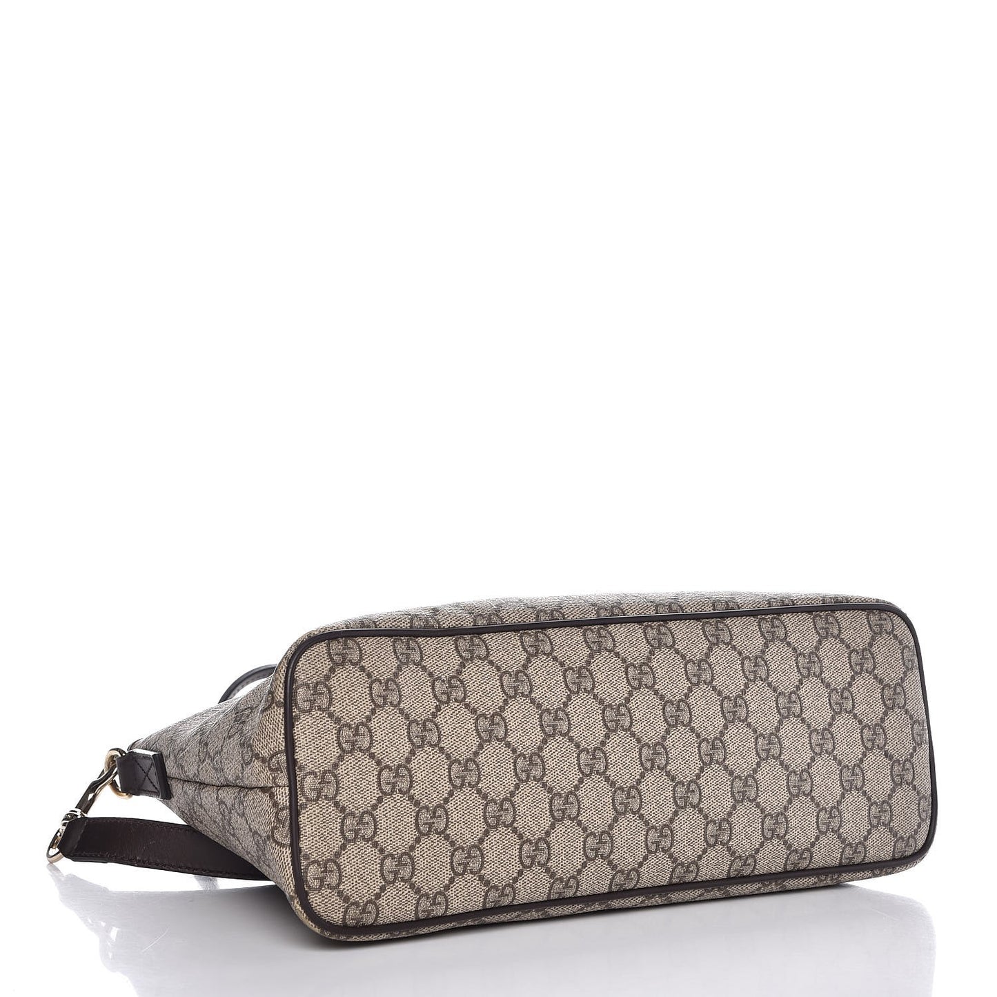 GG Supreme Monogram Small Zippered Tote Dark Brown