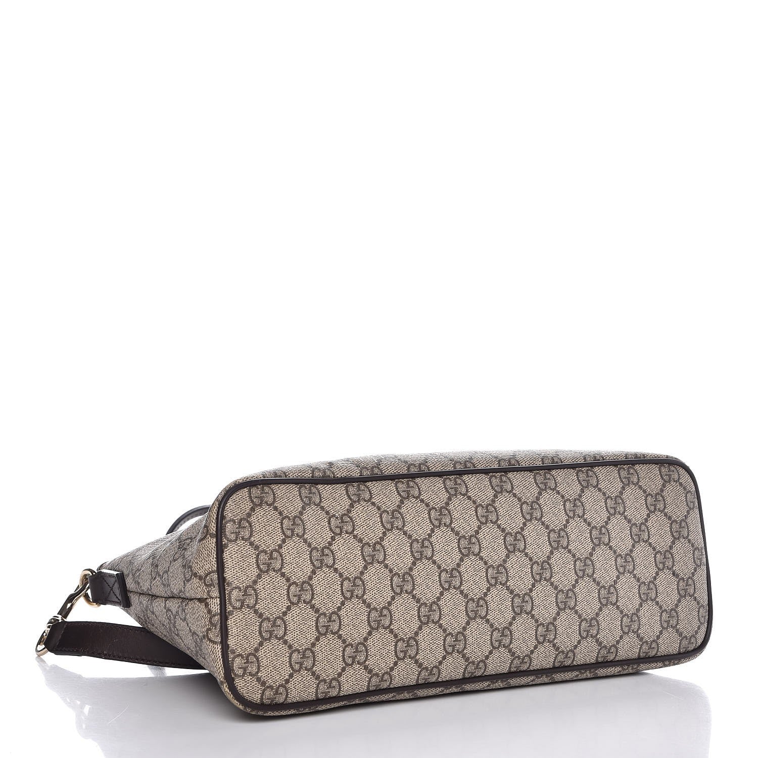 Gucci GG Supreme Monogram Small Zippered Tote Dark Brown 4 of 14