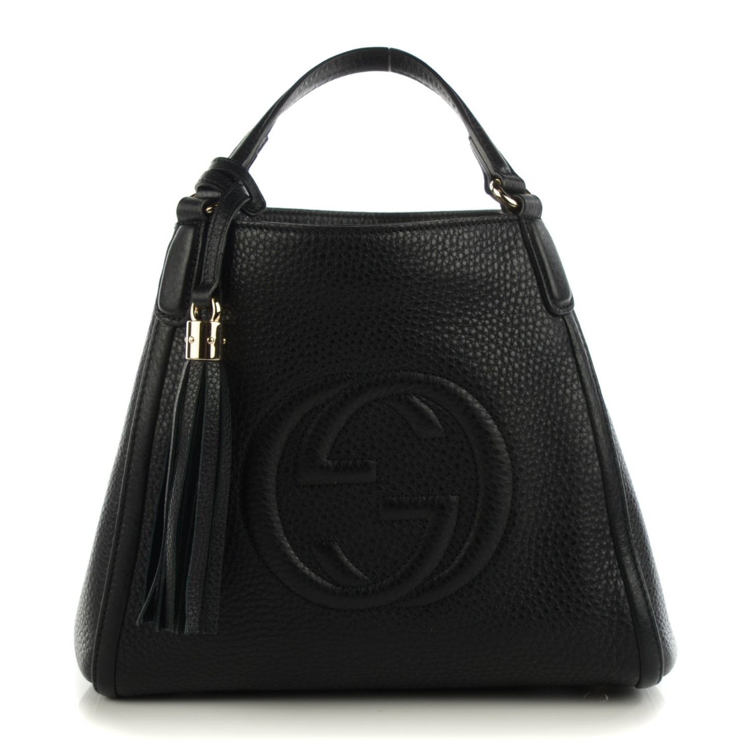 Pebbled Calfskin Small Soho Shoulder Bag Black