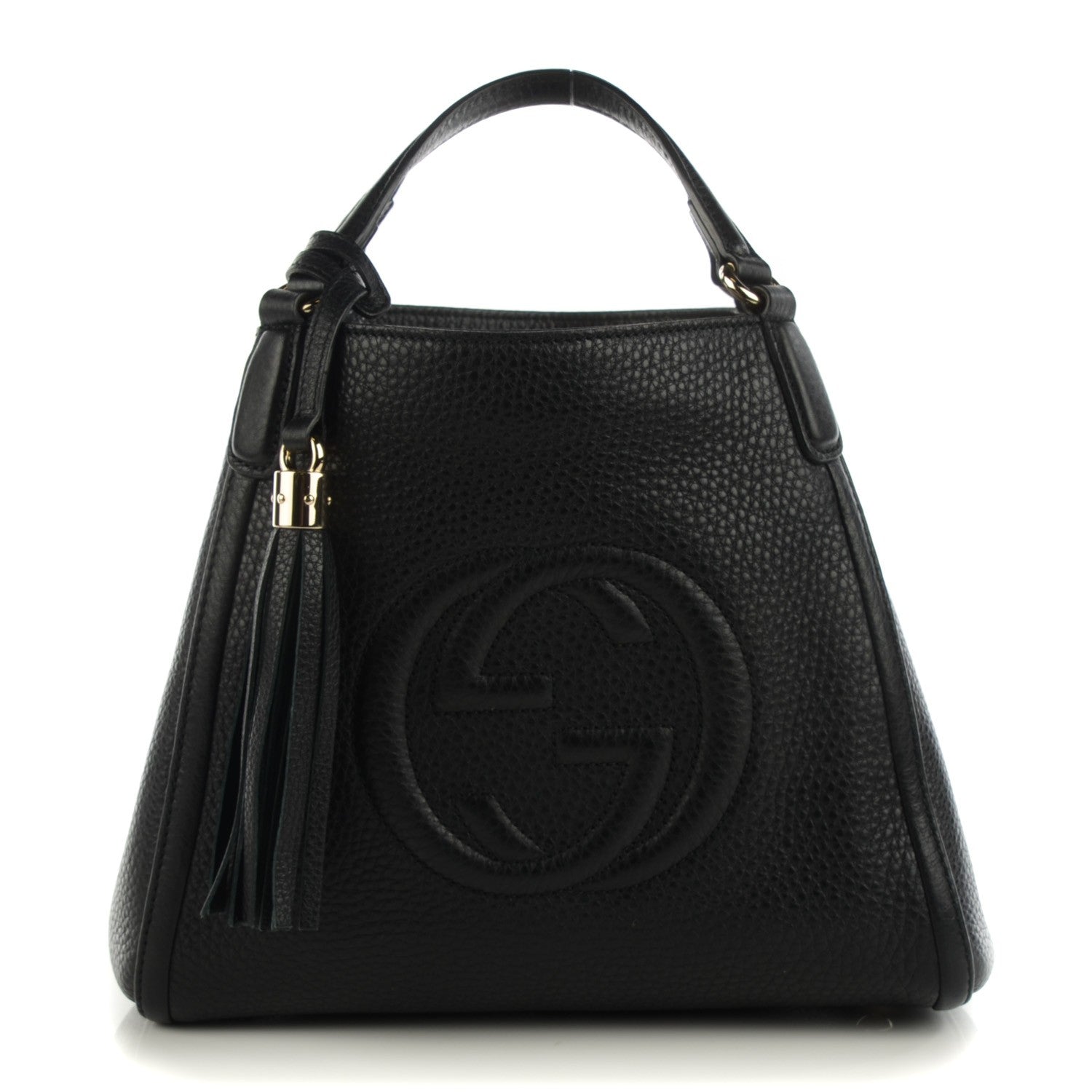 Gucci Pebbled Calfskin Small Soho Shoulder Bag Black 1 of 7