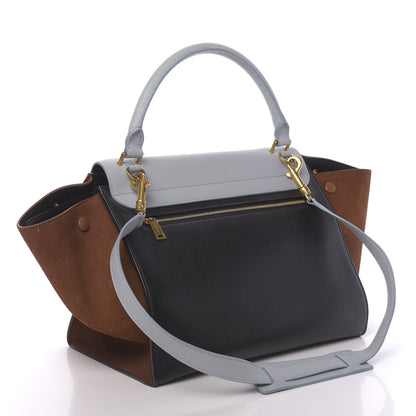 Celine Velluto Calfskin Suede Medium Tri-Color Trapeze 4 of 15