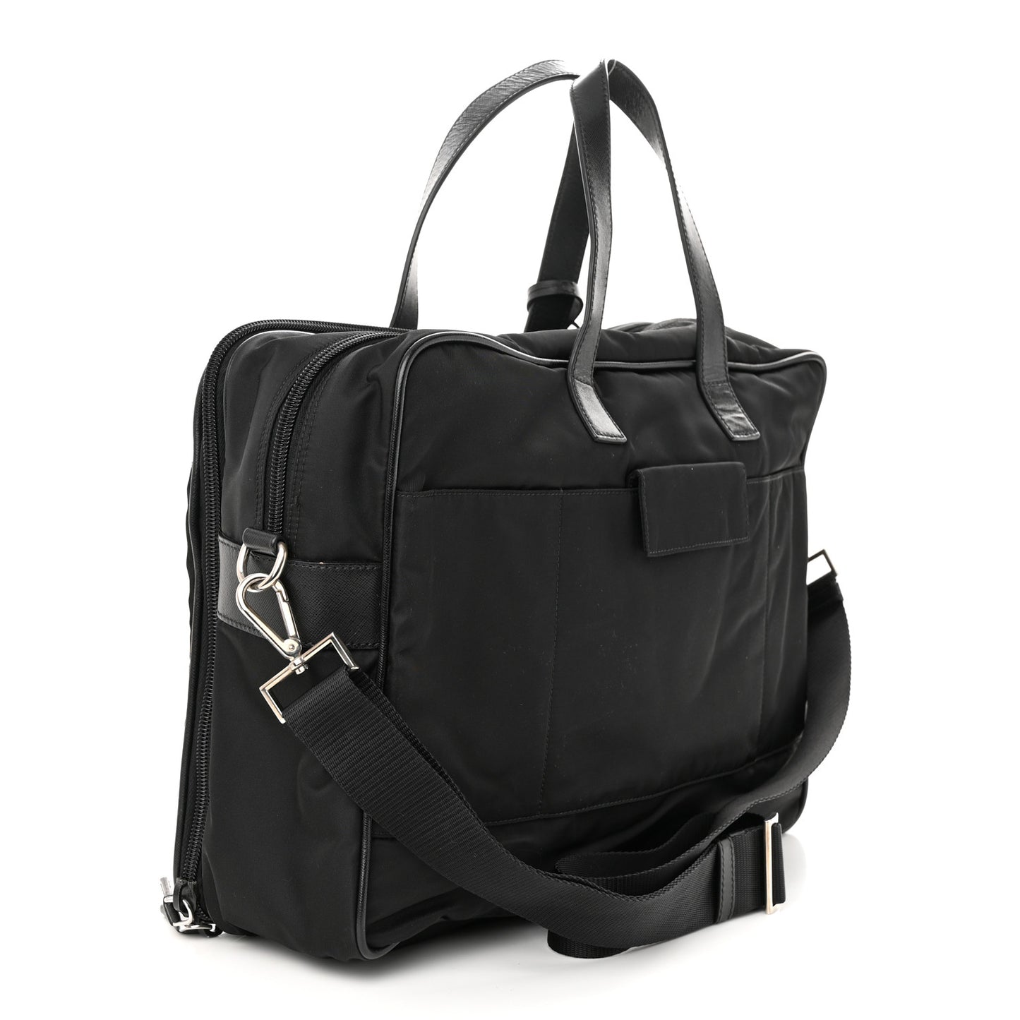 Tessuto Nylon Saffiano Briefcase Black