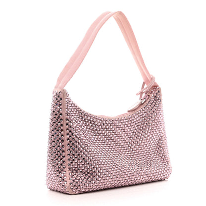 Prada Satin Crystal Mini Re-Edition 2000 Bag Alabastro 3 of 10