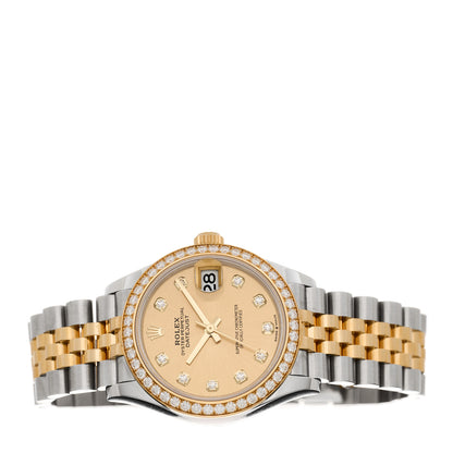 Rolex Stainless Steel 18K Yellow Gold Diamond Bezel 31mm Oyster Perpetual Datejust Watch Champagne 278383RBR 2 of 5