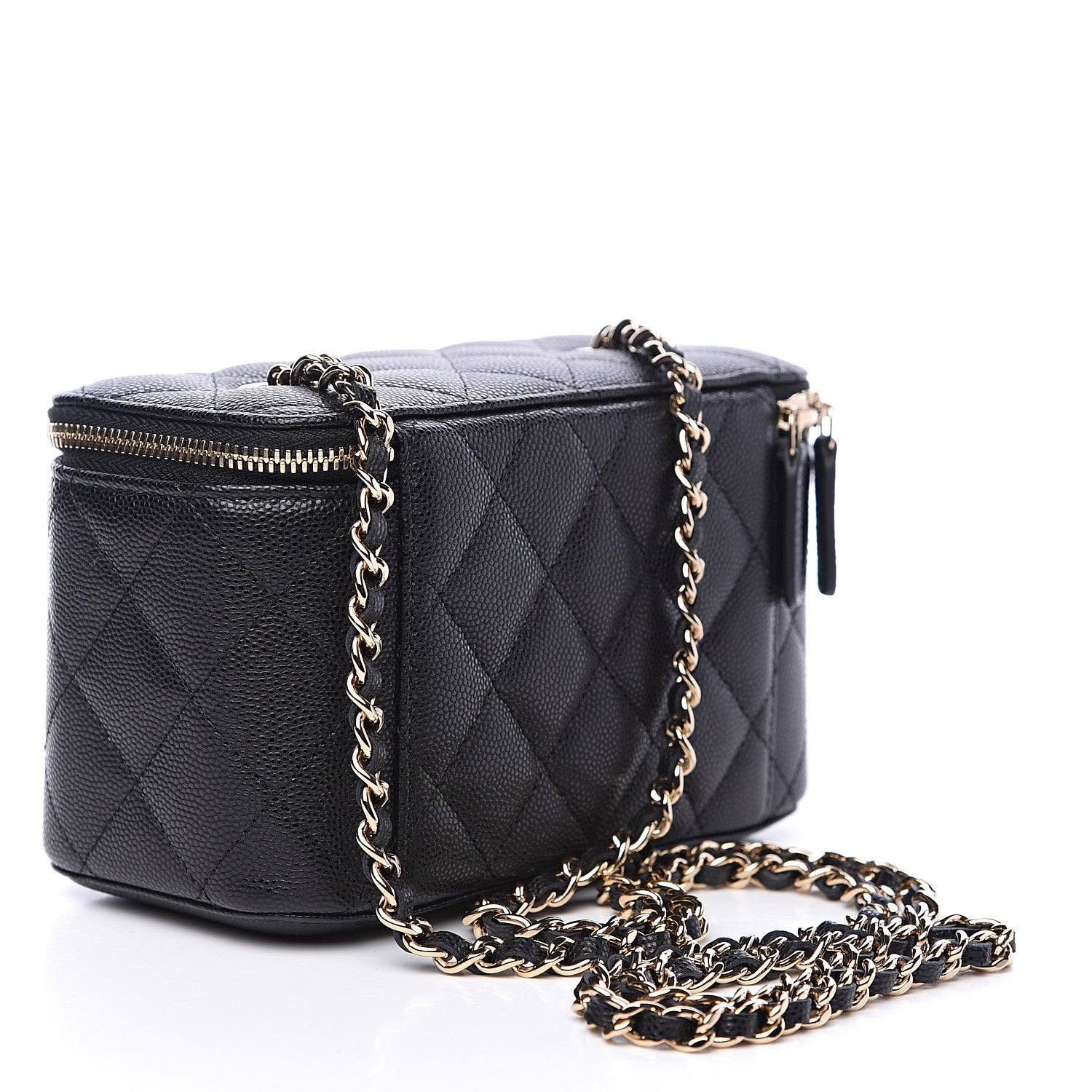 Chanel Caviar Quilted Small Vanity Case With Chain Black 2 of 9