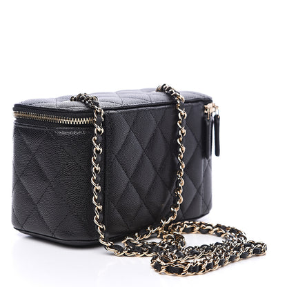 Chanel Caviar Quilted Small Vanity Case With Chain Black 2 of 9