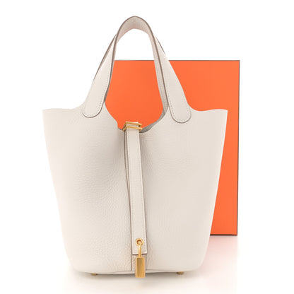 Hermes Taurillon Clemence Picotin Lock 18 PM Gris Perle 11 of 11