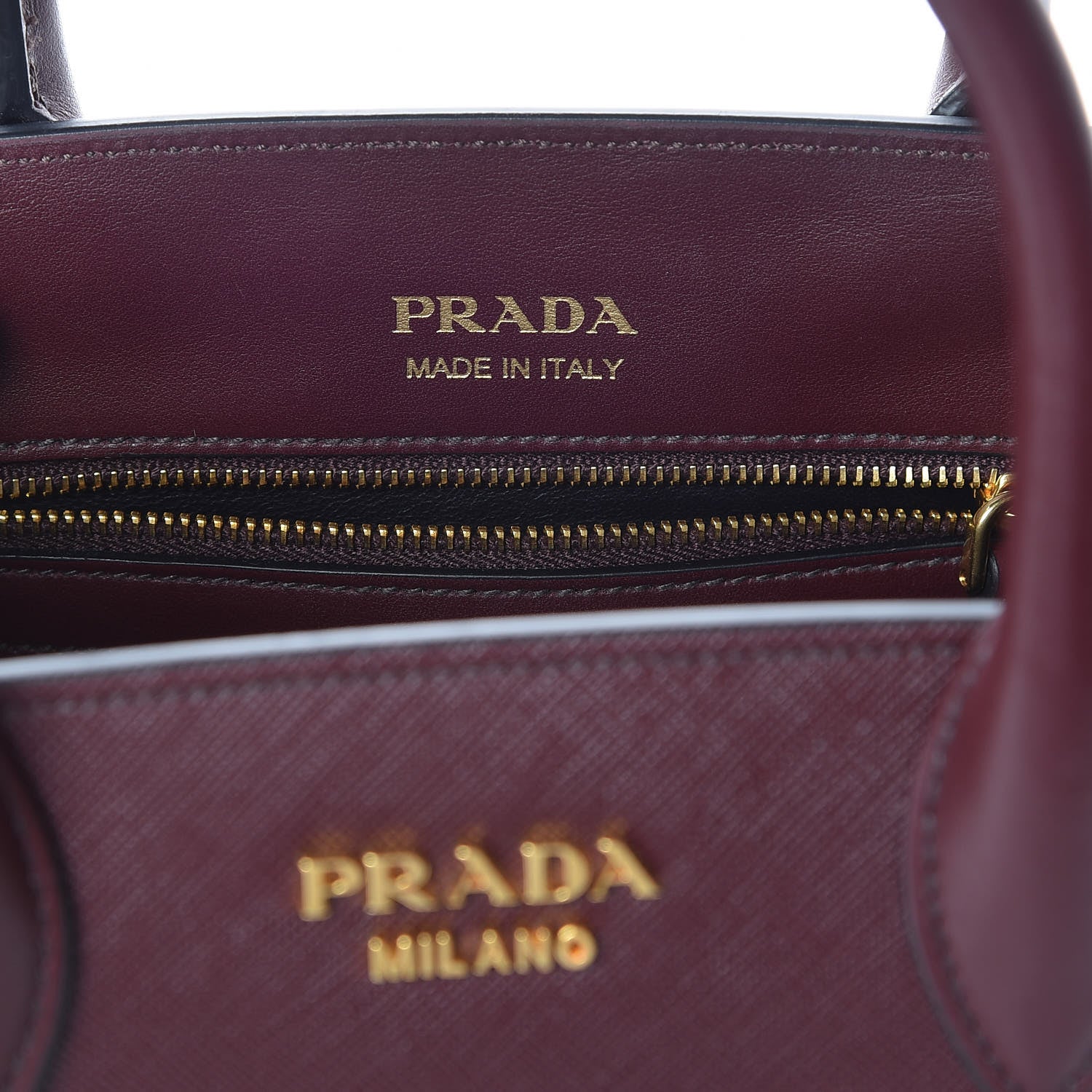 Prada Saffiano City Calfskin Small Bibliothèque Top Handle Granato Marmo 7 of 9