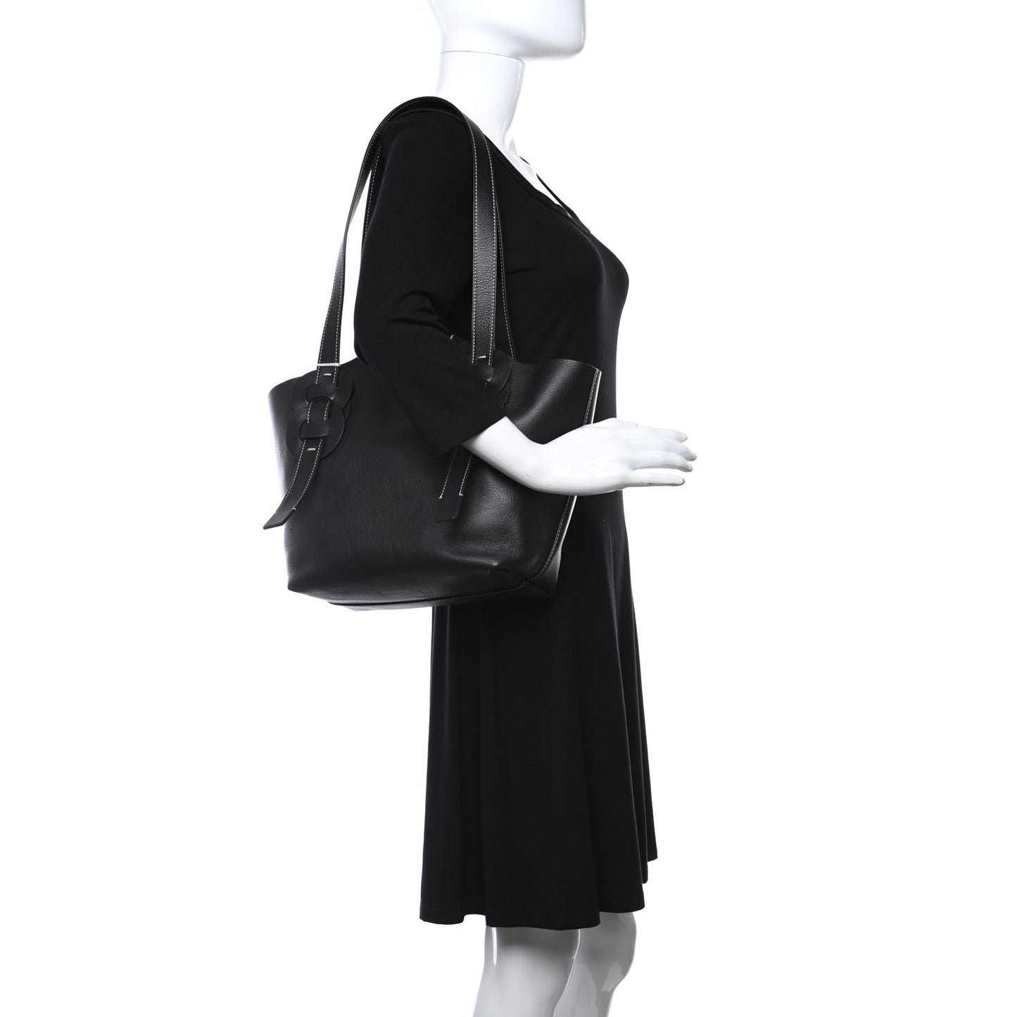 Small Grain Smooth Calfskin Medium Darryl Tote Black