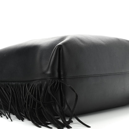 Saint Laurent Calfskin Large Fringe Shopping Tote Black 8 of 13