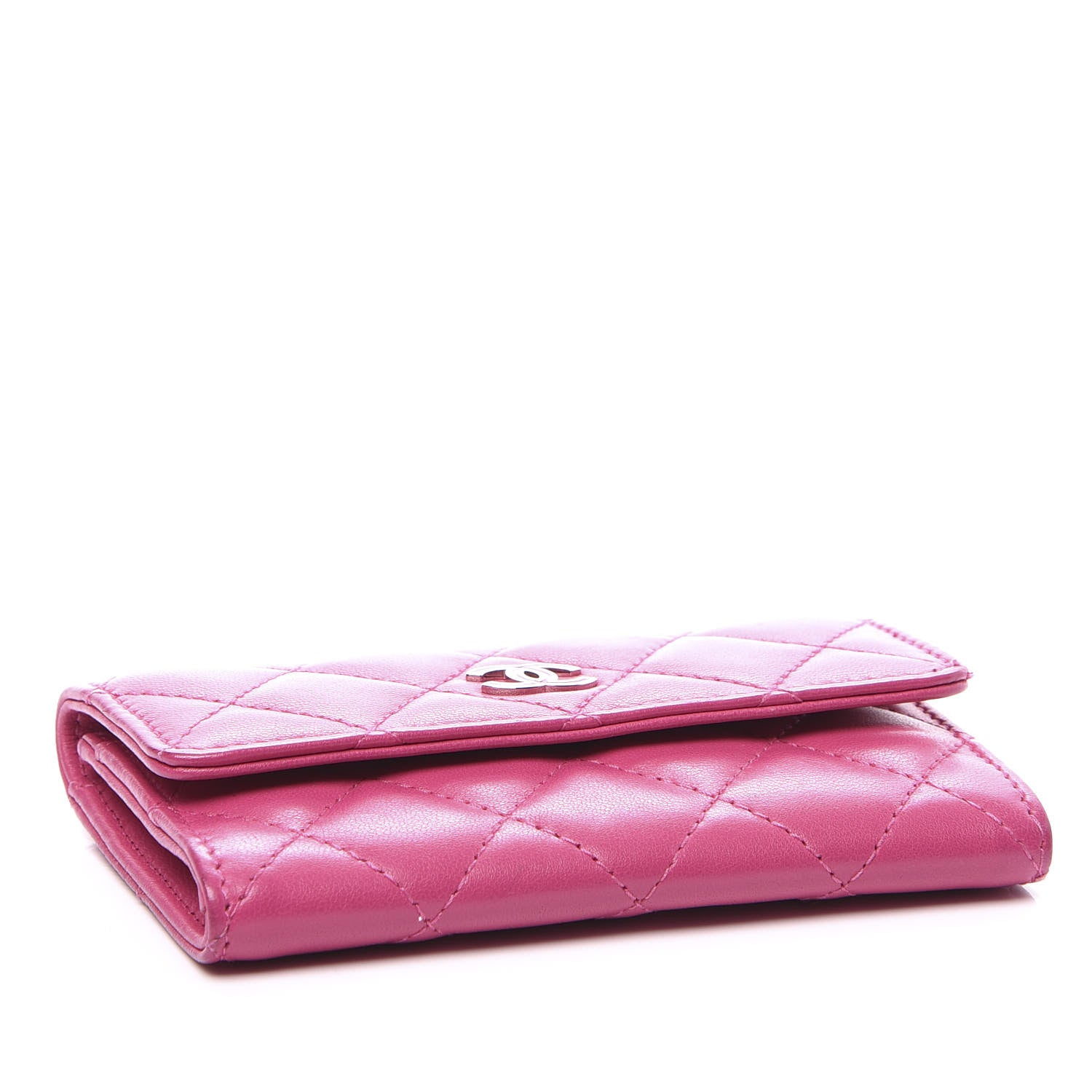 Chanel Lambskin Quilted Flap Card Holder Pink 3 of 8