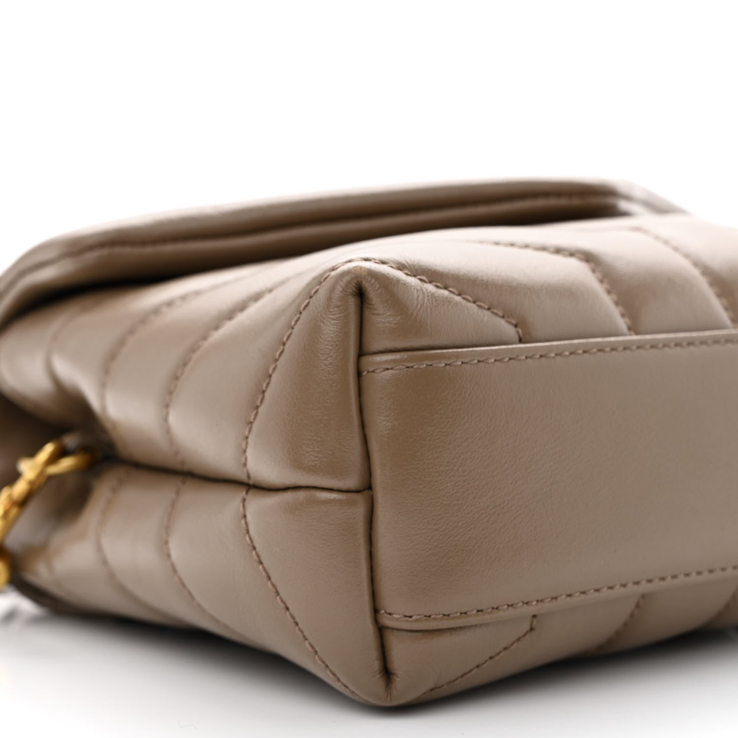 Saint Laurent Calfskin Y Quilted Monogram Toy Loulou Crossbody Bag Taupe 10 of 13