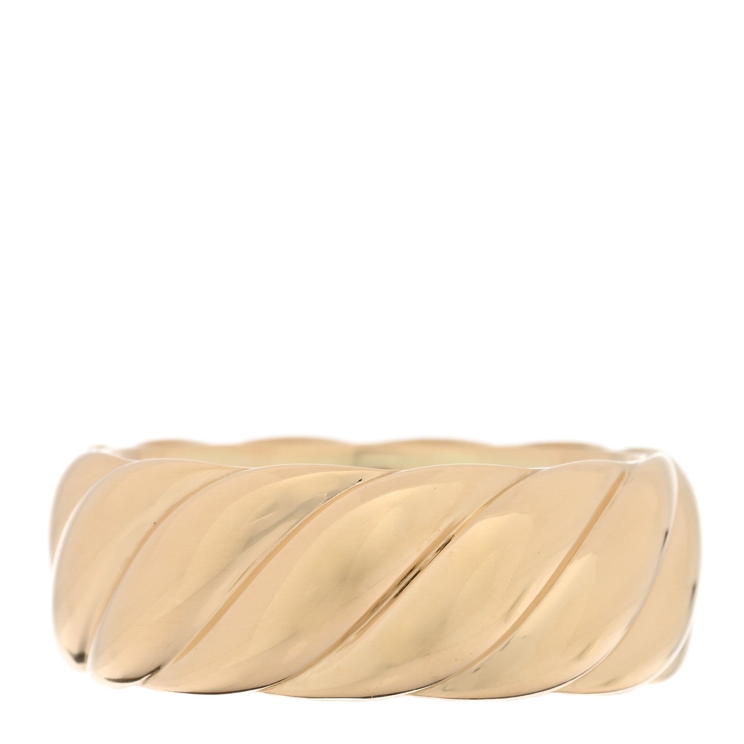 David Yurman 18K Yellow Gold 9mm Sculpted Cable Band Ring 65 11 3 of 5