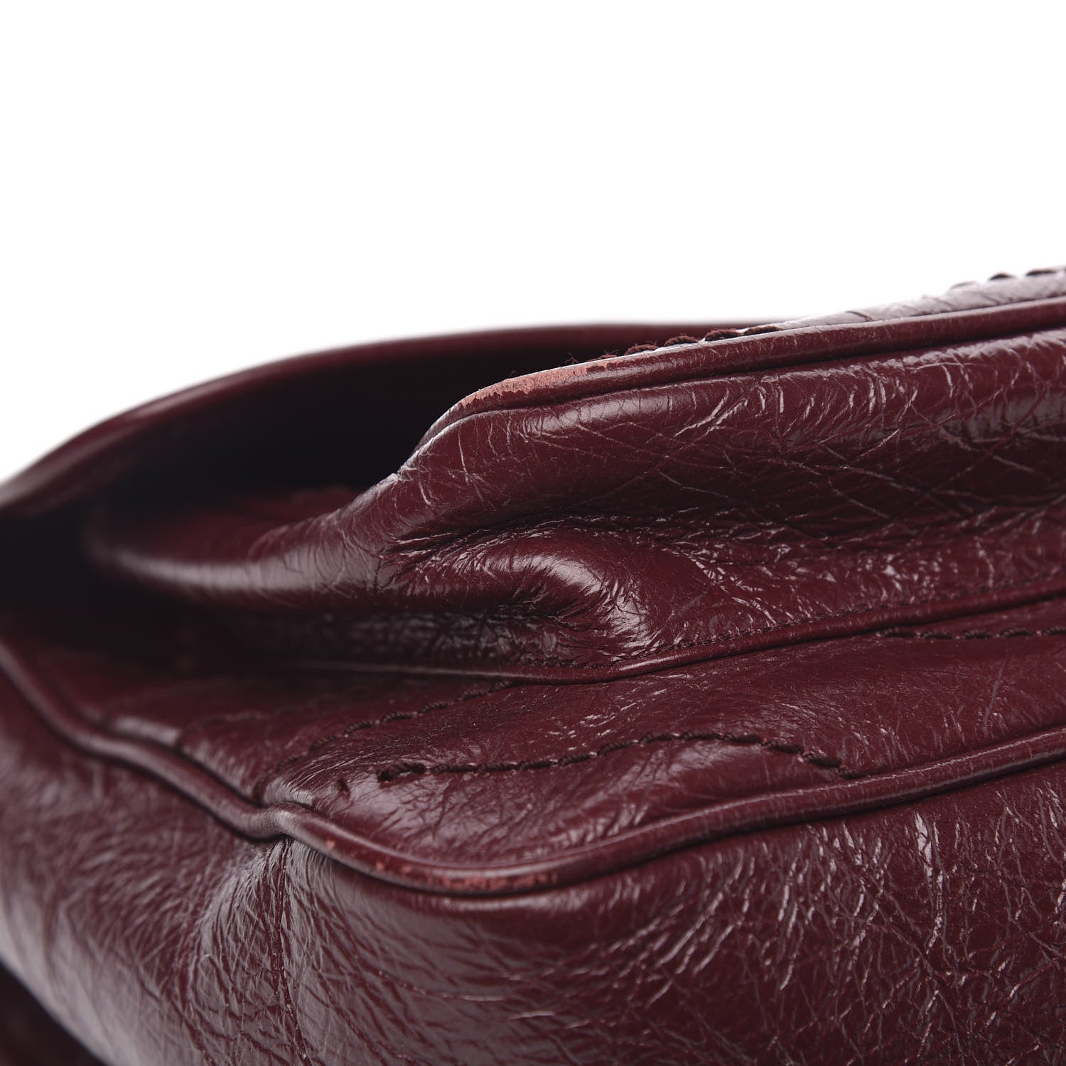 Saint Laurent Crinkled Calfskin Matelasse Monogram Medium Niki Chain Satchel Burgundy 13 of 14