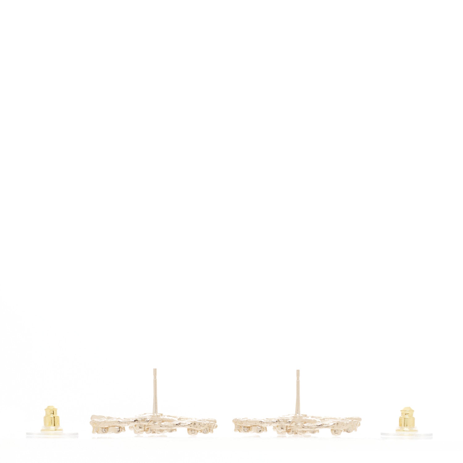 Chanel Crystal CC Camellia Earrings Gold 3 of 5