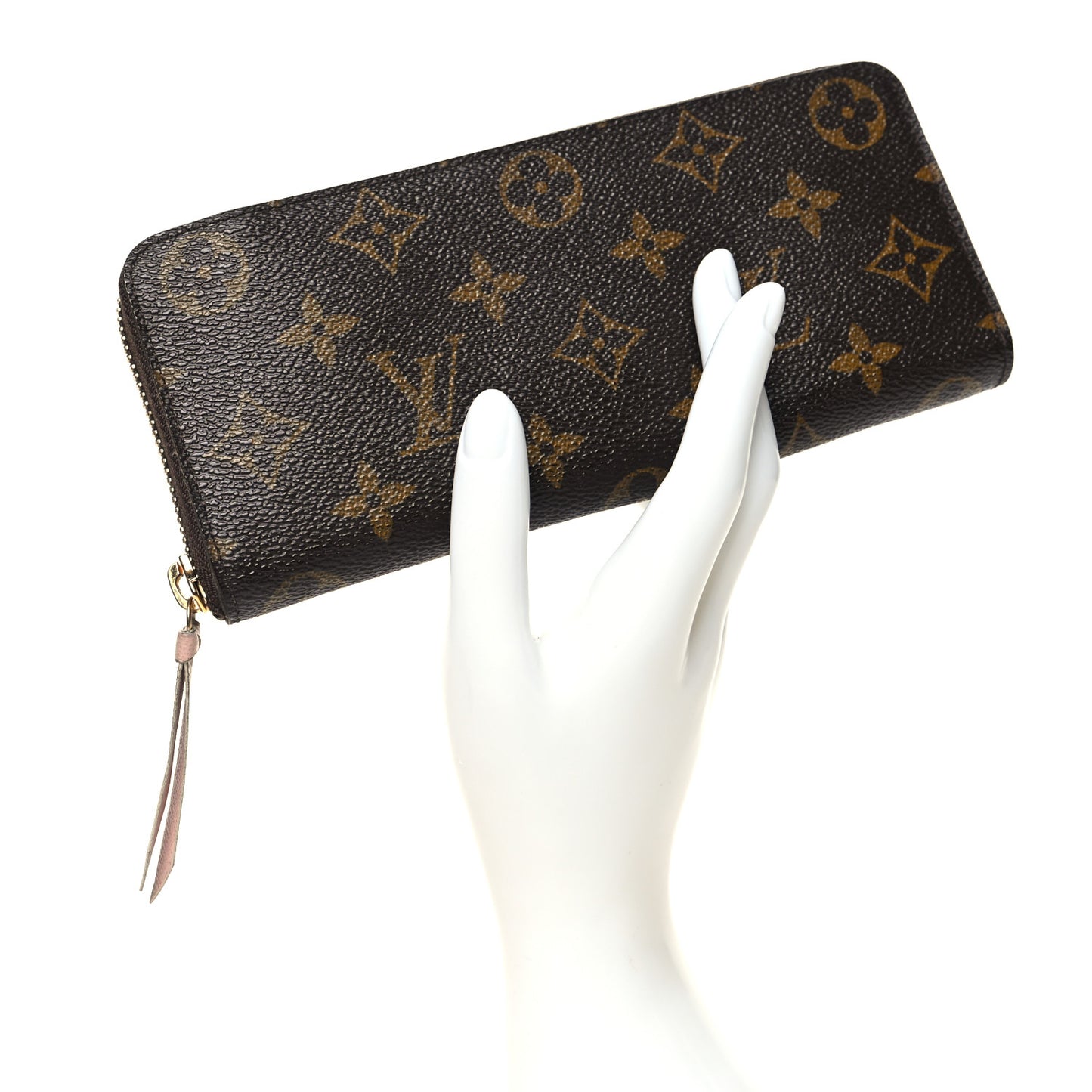 Monogram Clemence Wallet Rose Ballerine