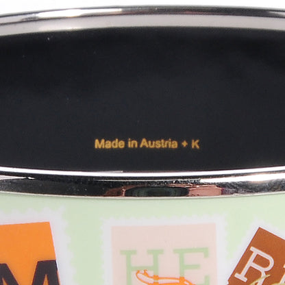 Hermes Enamel Printed De Passage a Paris Wide Bracelet 70 4 of 5