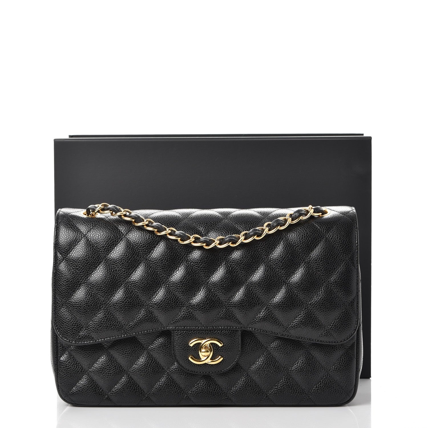 Chanel Caviar Quilted Jumbo Double Flap Black 9 of 9