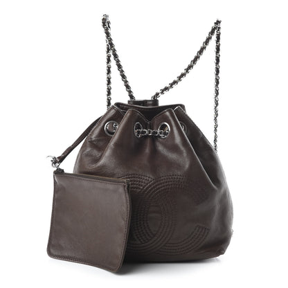 Chanel Lambskin CC Drawstring Backpack Brown 2 of 10