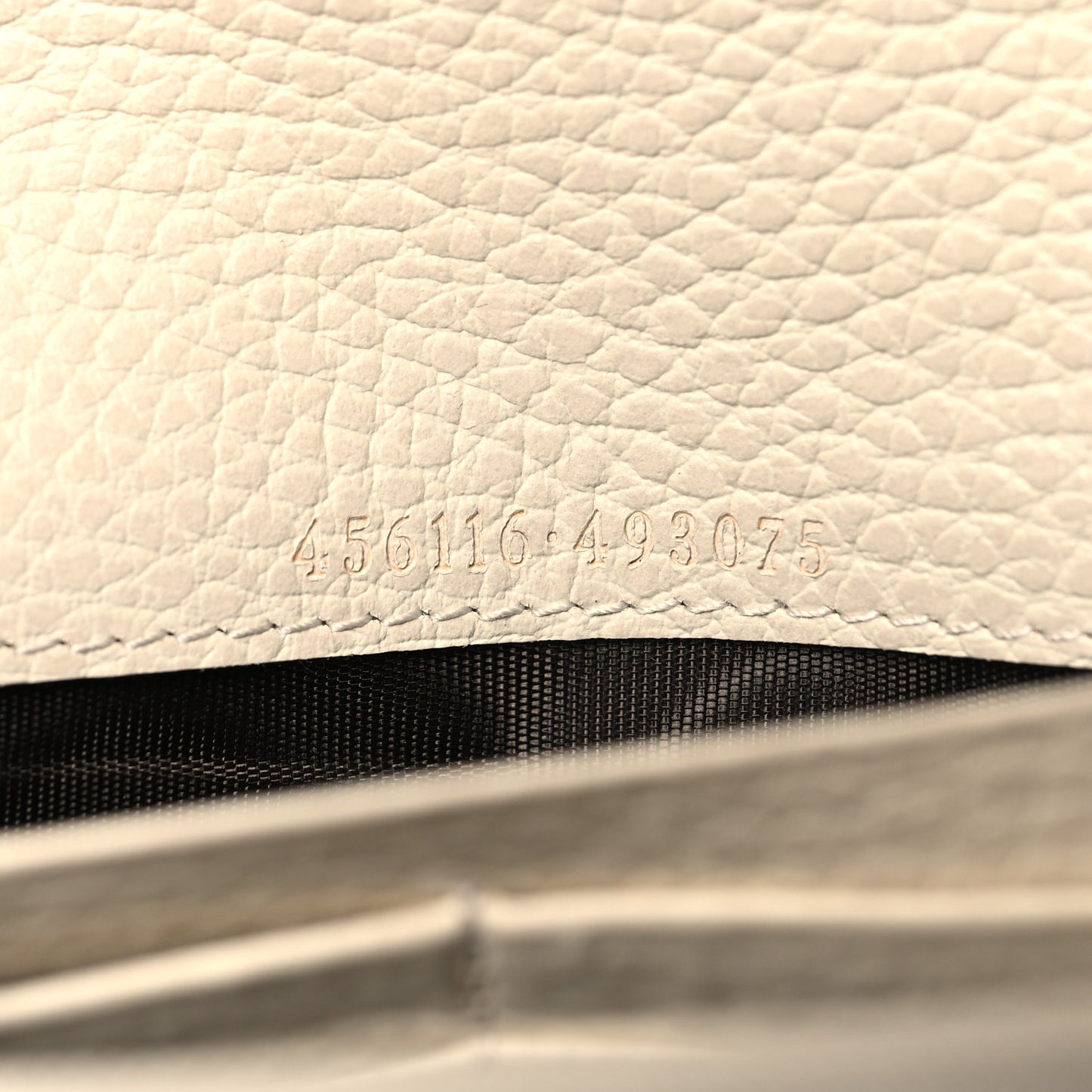 Dollar Calfskin GG Supreme Monogram GG Marmont Continental Wallet Mystic White Beige Ebony