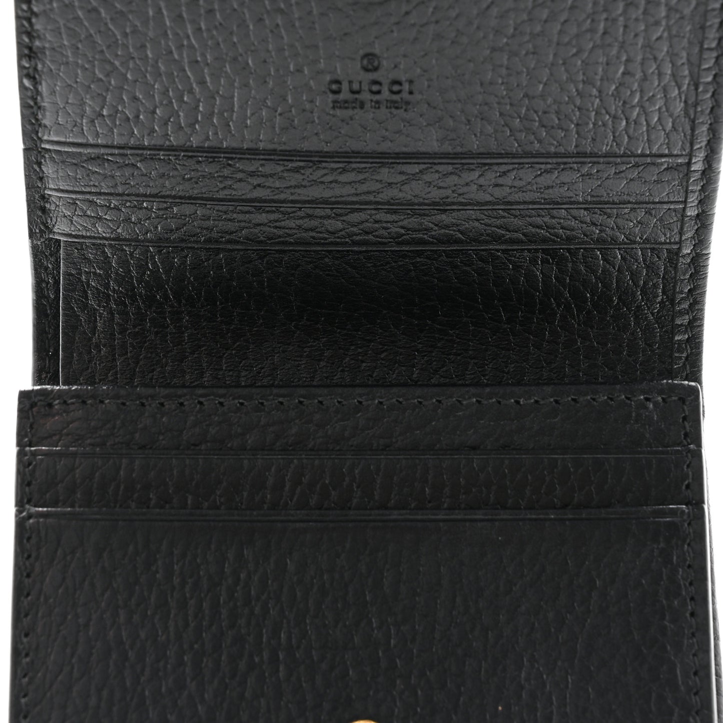 Dollar Calfskin GG Supreme Monogram GG Marmont Card Case Black Beige Ebony