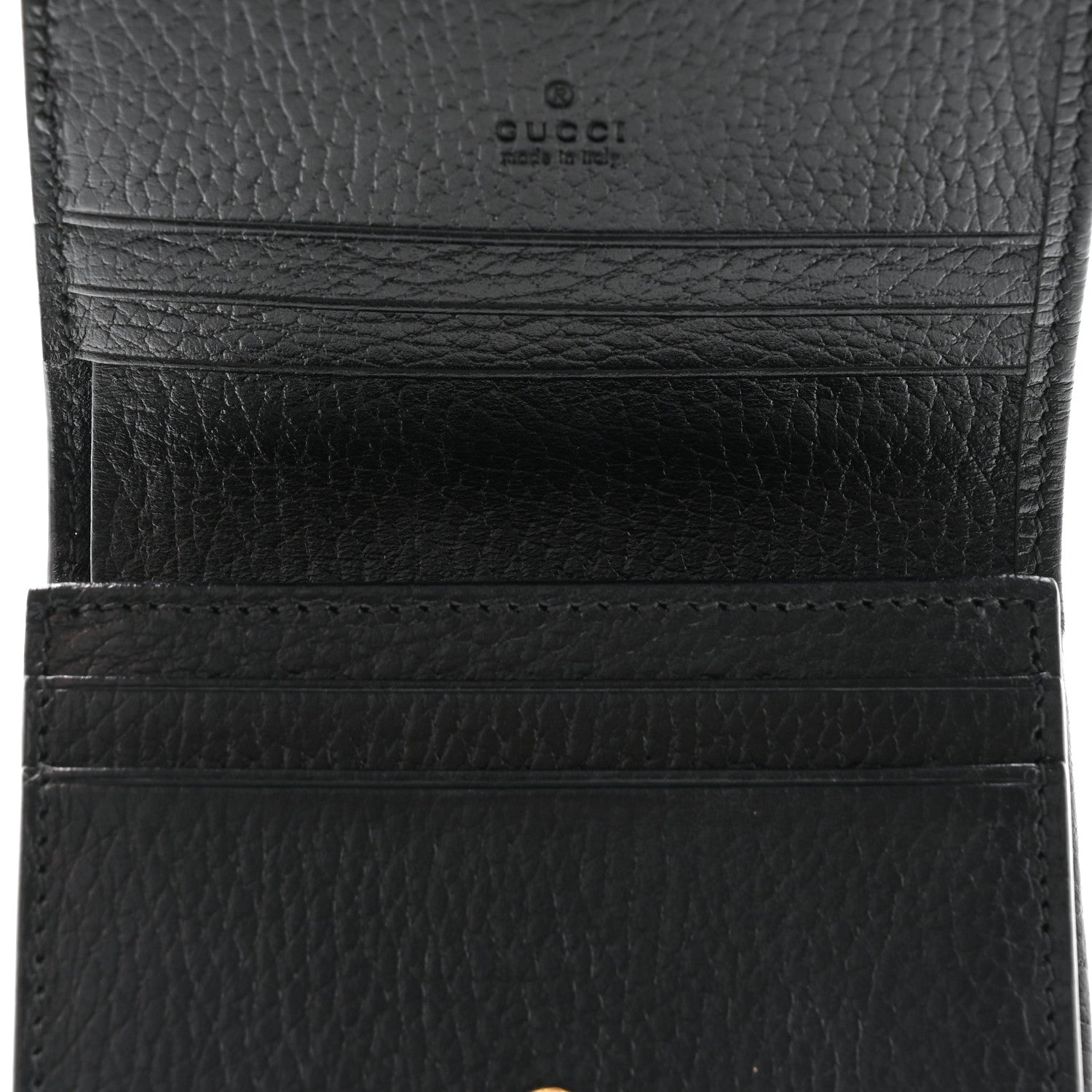 Gucci Dollar Calfskin GG Supreme Monogram GG Marmont Card Case Black Beige Ebony 5 of 9