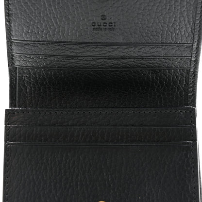 Gucci Dollar Calfskin GG Supreme Monogram GG Marmont Card Case Black Beige Ebony 5 of 9