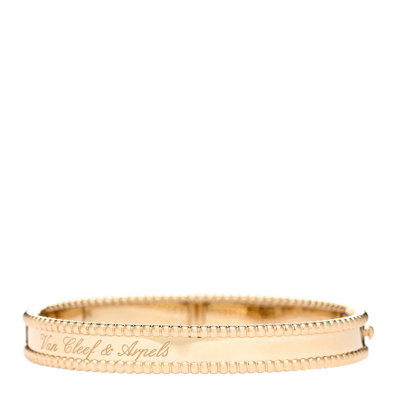 Van Cleef & Arpels 18K Yellow Gold Perlee Signature Bangle Bracelet S 1 of 4