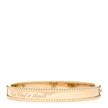 Van Cleef & Arpels 18K Yellow Gold Perlee Signature Bangle Bracelet S 1 of 4