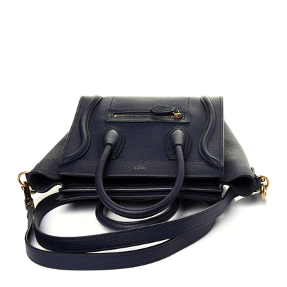 Celine Drummed Calfskin Nano Luggage Navy Blue 11 of 11