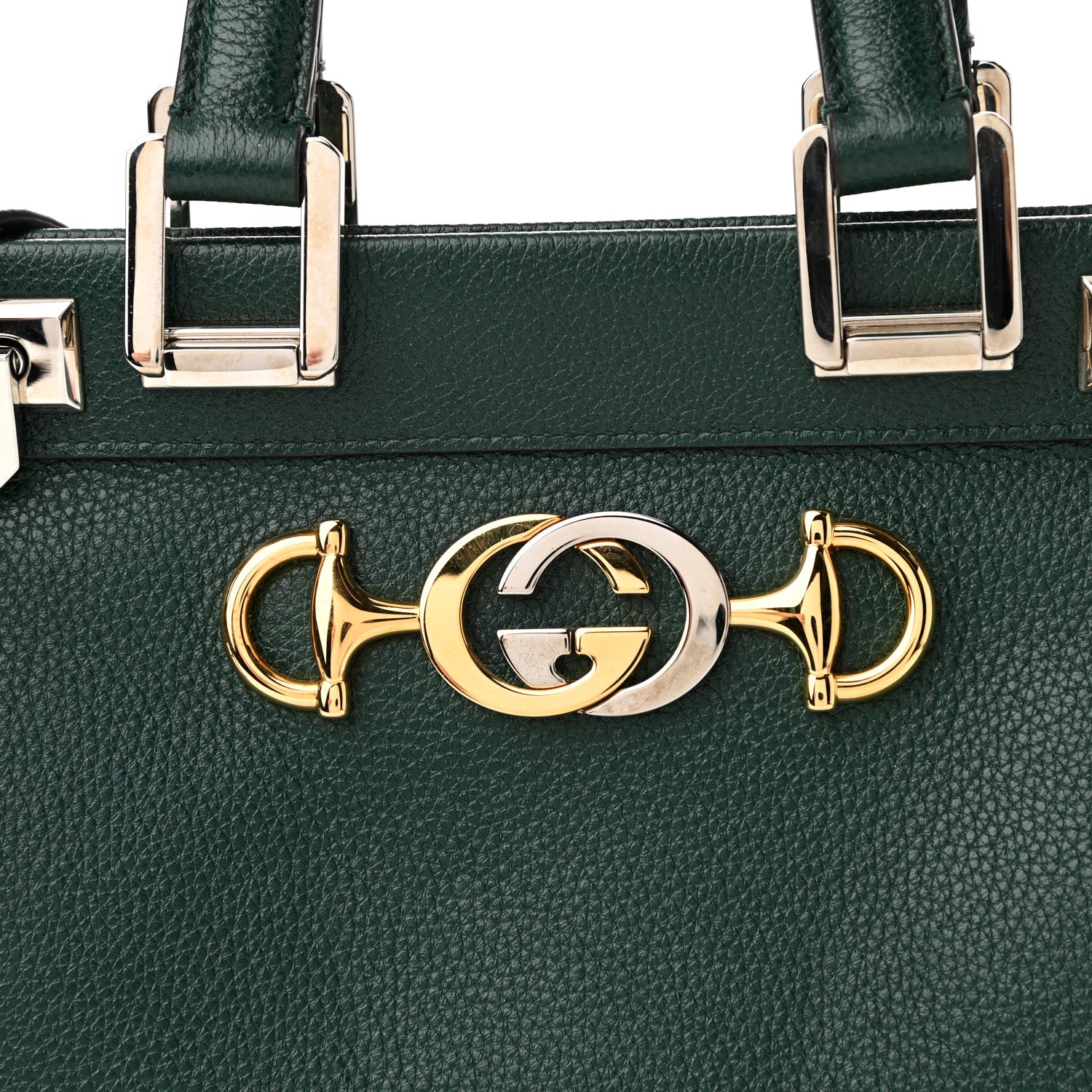 Gucci Grainy Calfskin Small Zumi Top Handle Bag Vintage Green 7 of 12