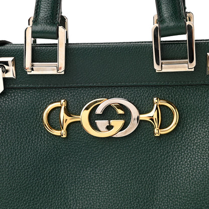 Gucci Grainy Calfskin Small Zumi Top Handle Bag Vintage Green 7 of 12