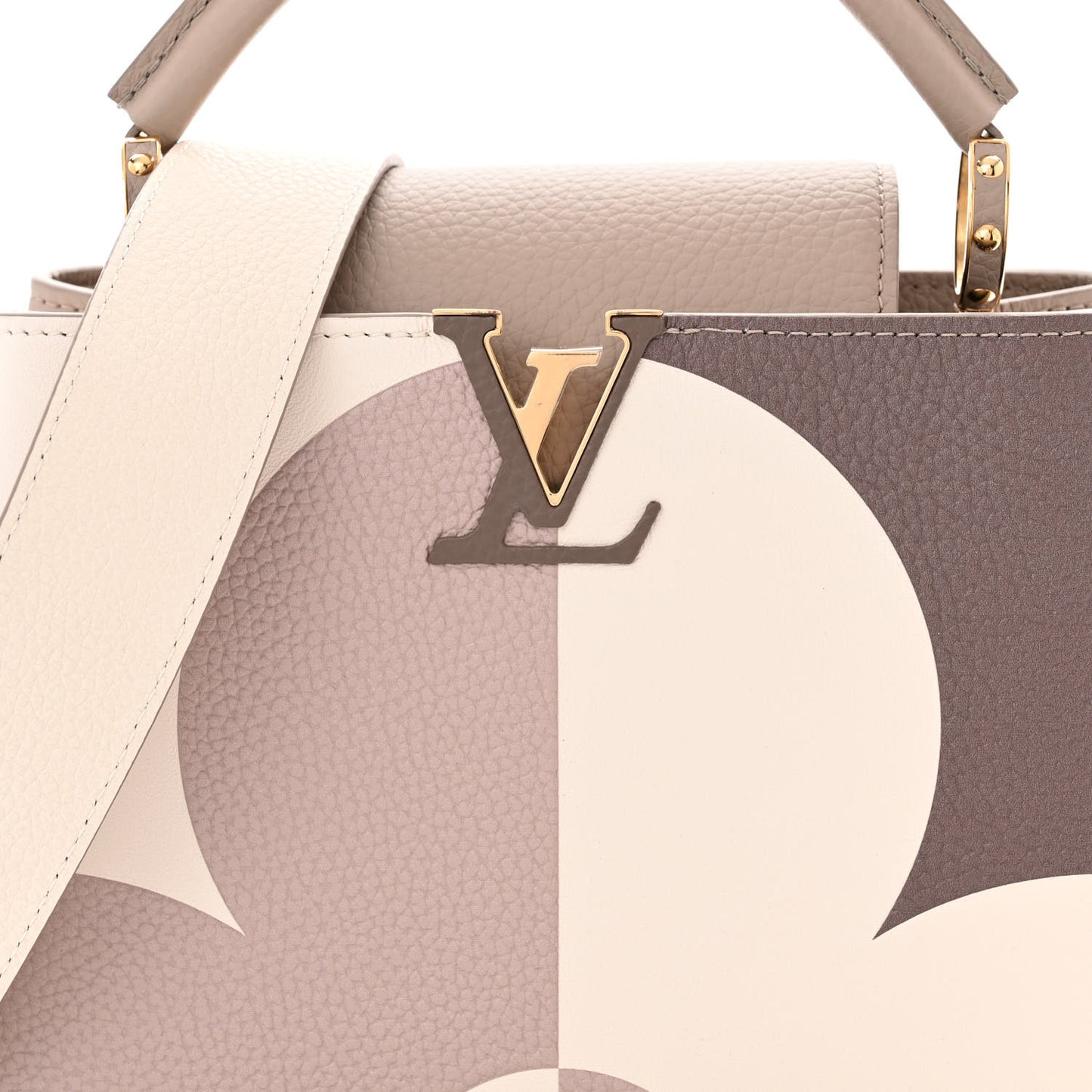 Taurillon Monogram Flower Capucines BB Galet Creme