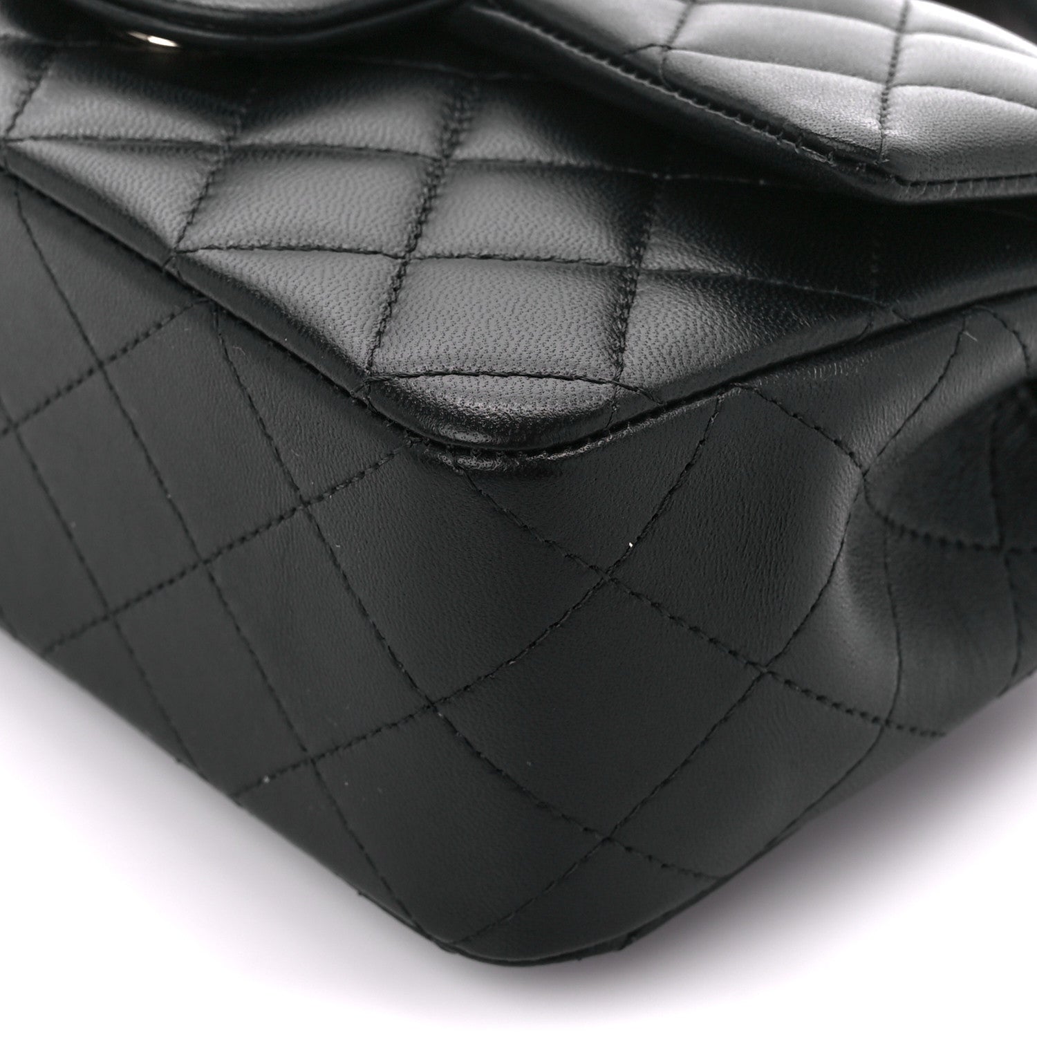 Chanel Lambskin Quilted Mini Top Handle Rectangular Flap Black 11 of 12