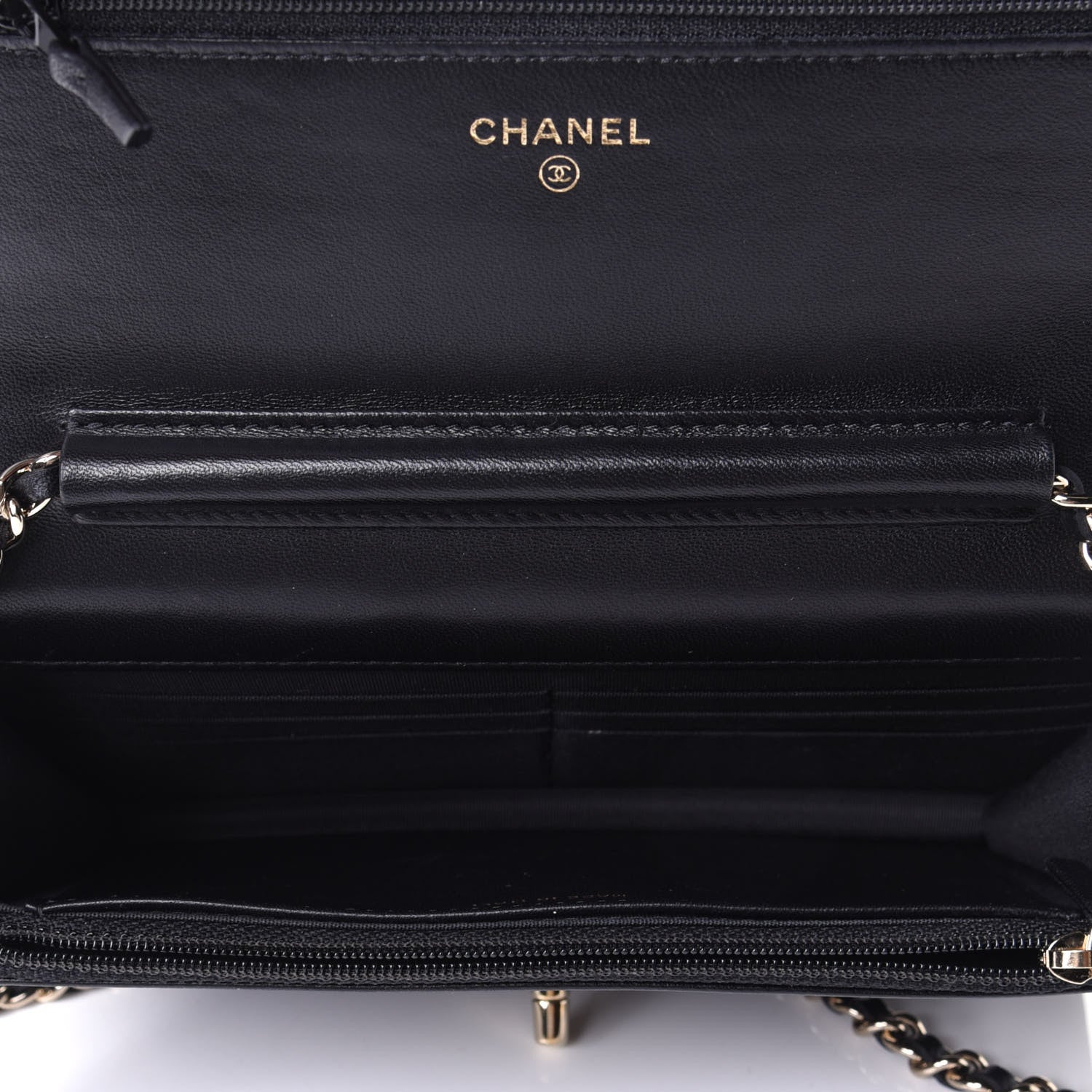 Chanel Patent Quilted Wallet On Chain WOC Black 3 of 3