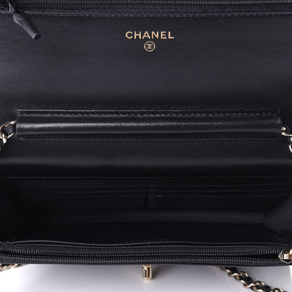 Chanel Patent Quilted Wallet On Chain WOC Black 3 of 3