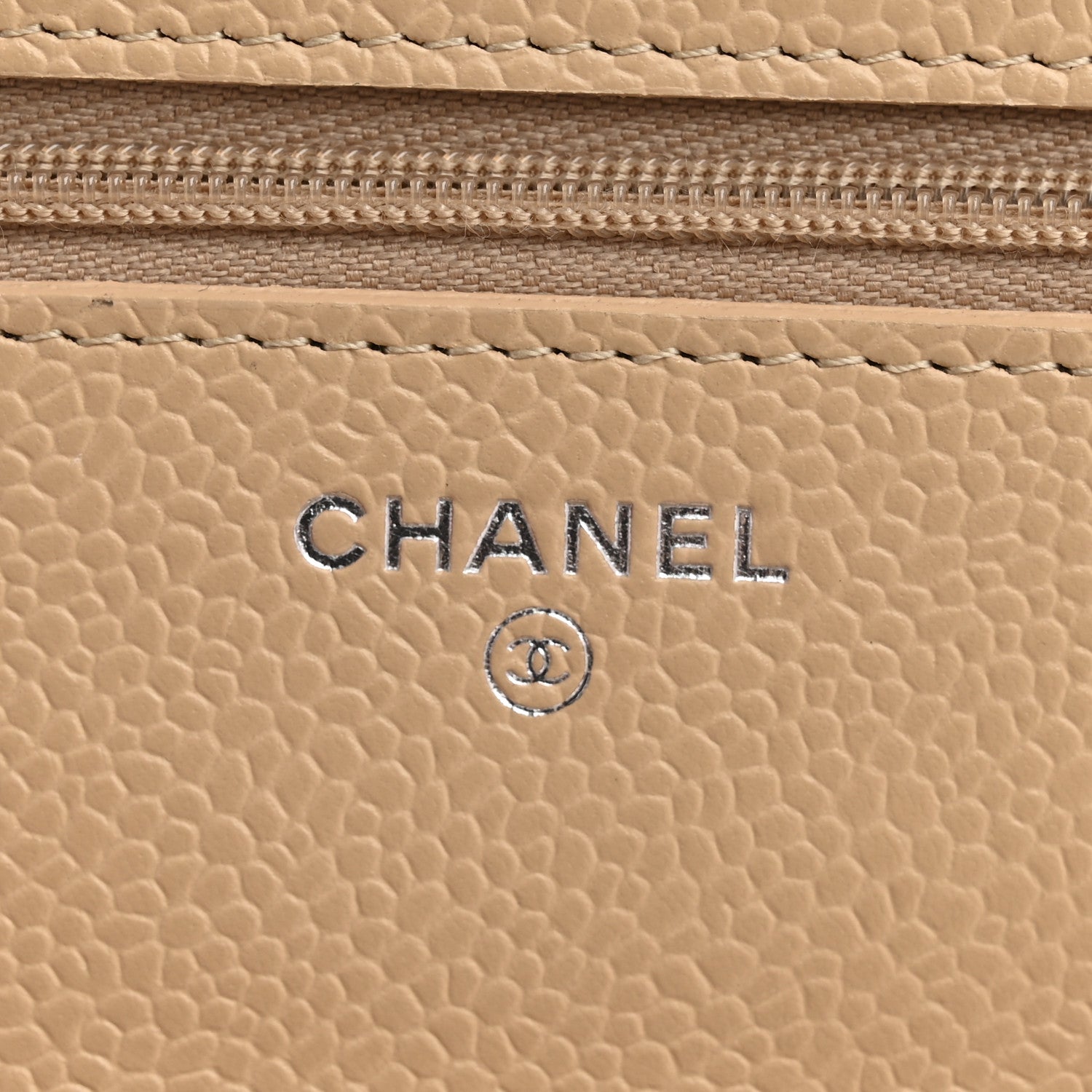 Chanel Caviar Quilted Wallet on Chain WOC Beige 6 of 12