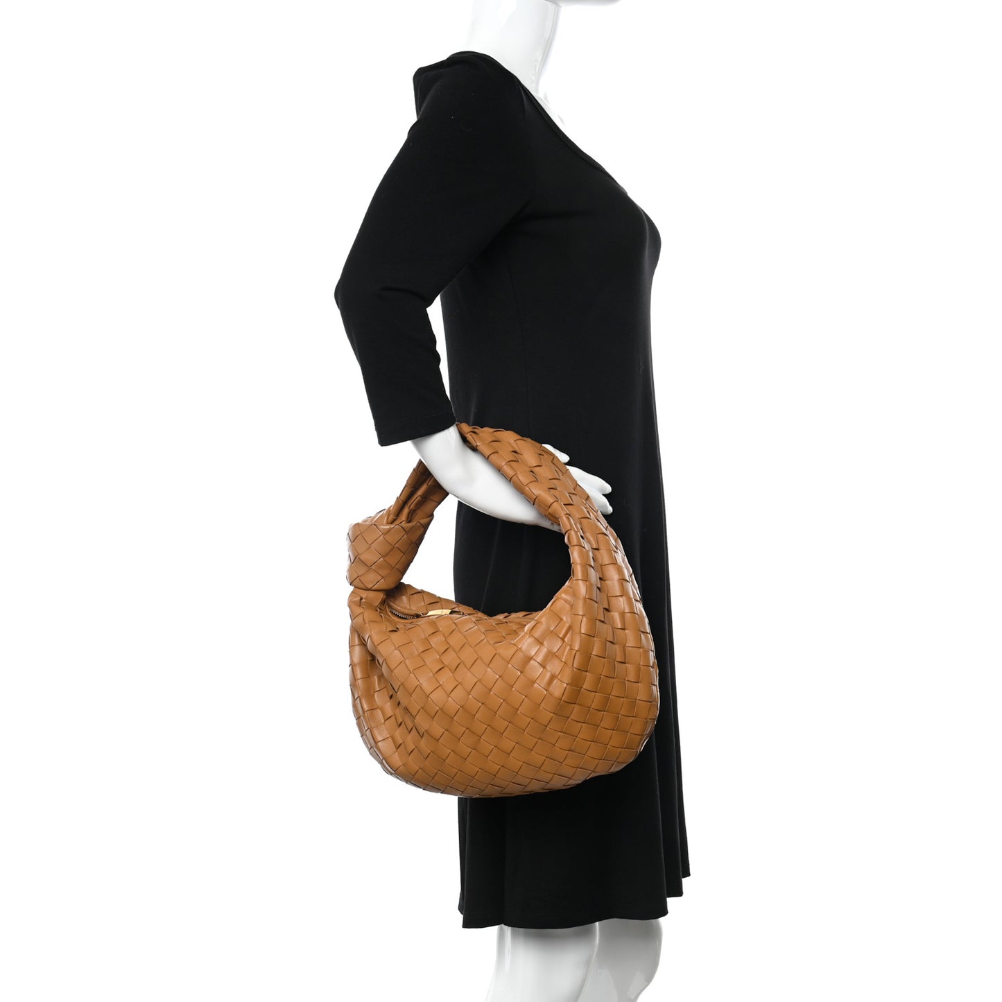 Nappa Intrecciato Teen Jodie Hobo Caramel